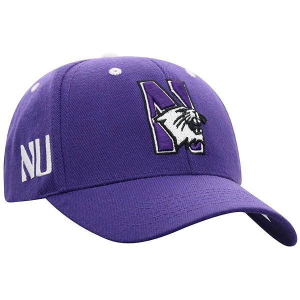 Northwestern Wildcats Zephyr Purple Fitted Hat with Stylized N-Cat Design