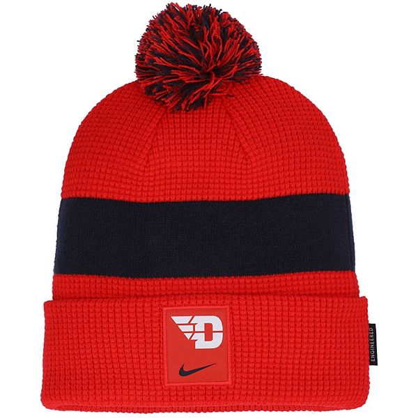 Men's Nike Red/Blue Dayton Flyers Sideline Team Cuffed Knit Hat with Pom