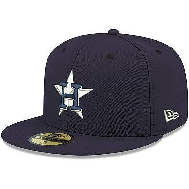 Men's New Era Navy Houston Astros Logo White 59FIFTY Fitted Hat