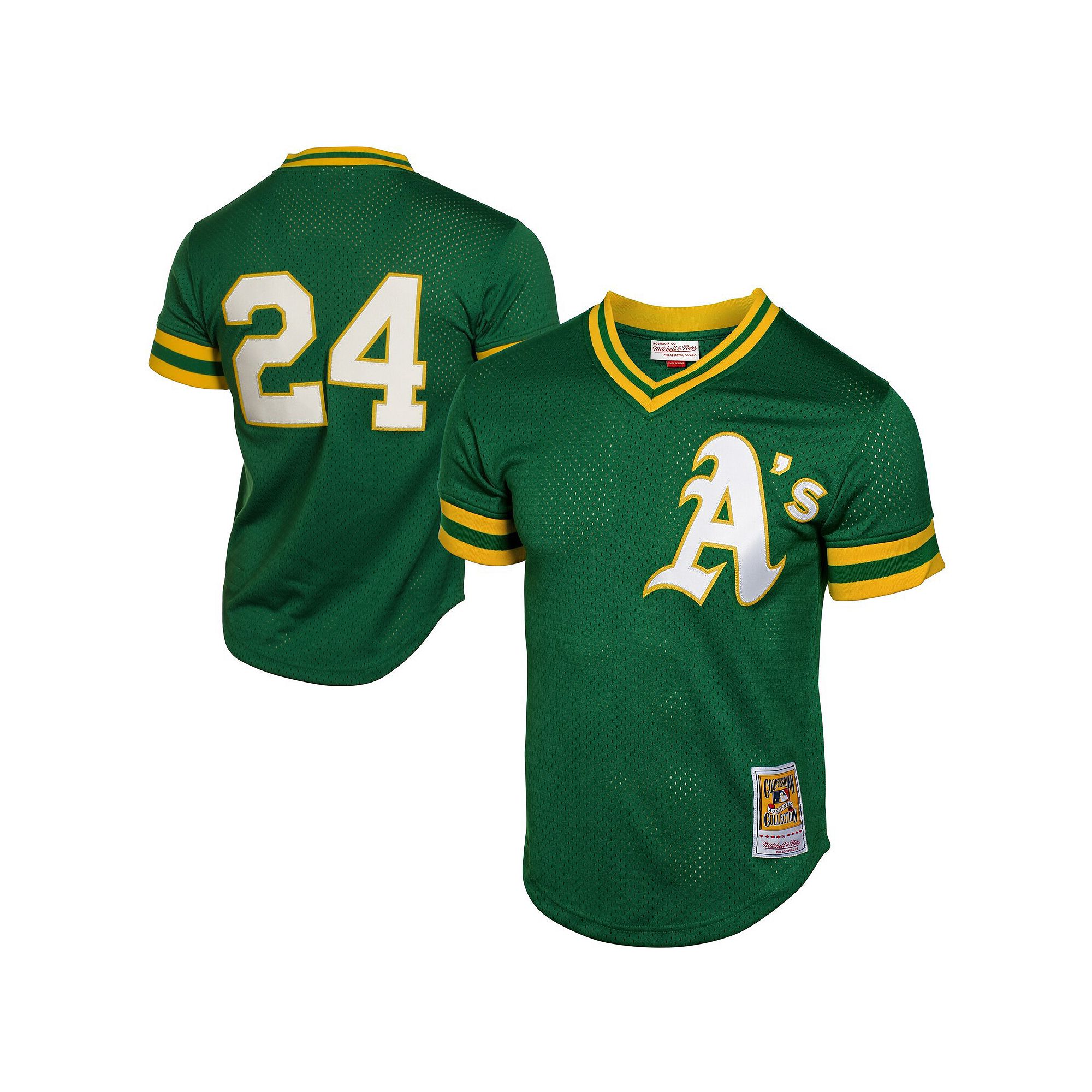 Mens Mitchell & Ness Rickey Henderson Green Oakland Athletics 1991 Coopers