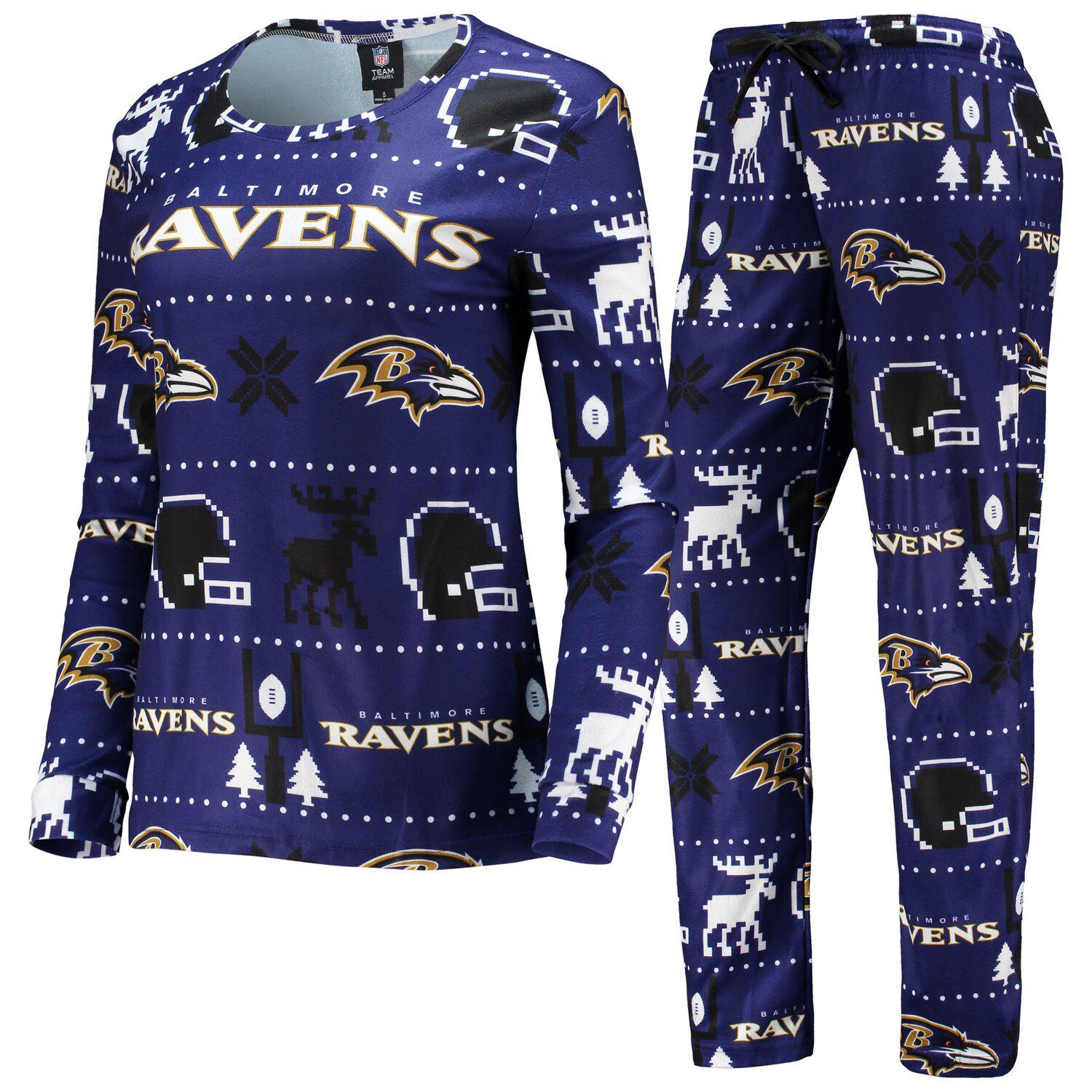 Image for Unbranded Women's FOCO Purple Baltimore Ravens Ugly Pajamas Set at Kohl's.