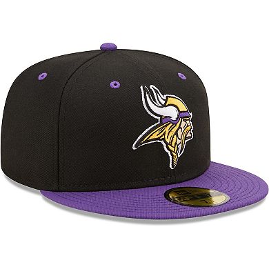 Men's New Era  Black/Purple Minnesota Vikings Flipside 2Tone 59FIFTY Fitted Hat
