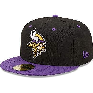 Men's New Era  Black/Purple Minnesota Vikings Flipside 2Tone 59FIFTY Fitted Hat