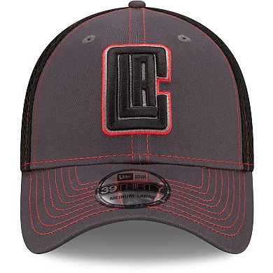 Men's New Era Gray LA Clippers Team Neo 39THIRTY Flex Hat