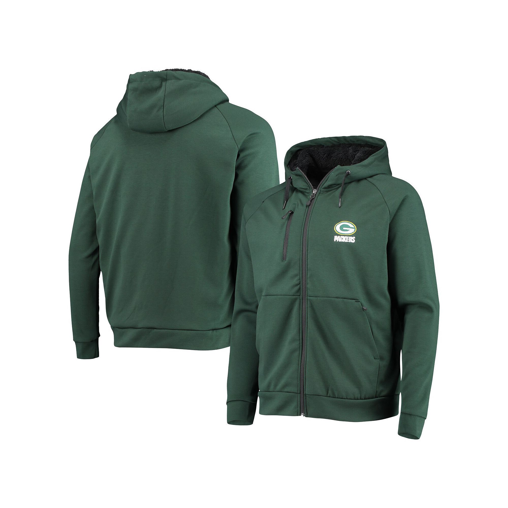 Mens Dunbrooke Green Green Bay Packers Shag Tri-Blend Full-Zip Raglan Hood