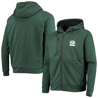 Men's Dunbrooke Green Green Bay Packers Shag Tri-Blend Full-Zip Raglan Hoodie