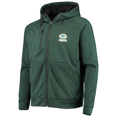 Men's Dunbrooke Green Green Bay Packers Shag Tri-Blend Full-Zip Raglan Hoodie
