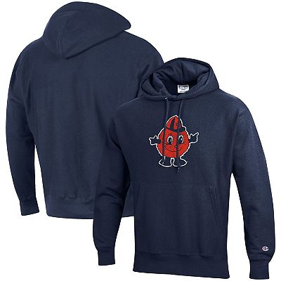 Men s Champion Navy Syracuse Orange Vault Logo Reverse Weave Pullover Hoodie