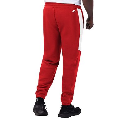 Men's Starter Red/White Atlanta Falcons Goal Post Fleece Pants