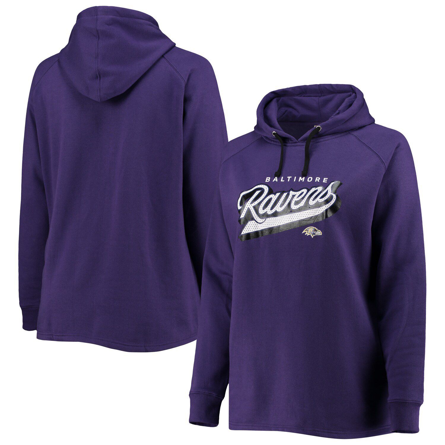 Baltimore Ravens New Era Big & Tall Current Colorblock Raglan Fleece  Pullover Hoodie - Black/Purple