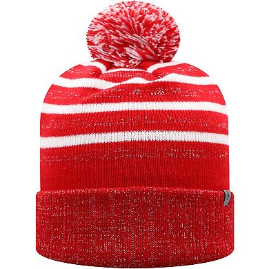 Girls Youth Top of the World Scarlet Nebraska Huskers Shimmering Cuffed Knit Hat with Pom