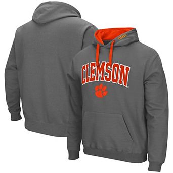 Men's Colosseum Charcoal Clemson Tigers Big & Tall Arch & Logo 2.0 Pullover Hoodie