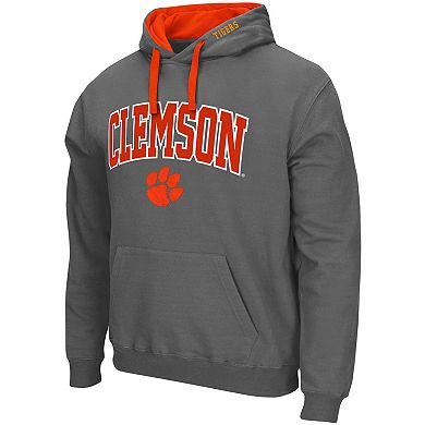 Men's Colosseum Charcoal Clemson Tigers Big & Tall Arch & Logo 2.0 Pullover Hoodie