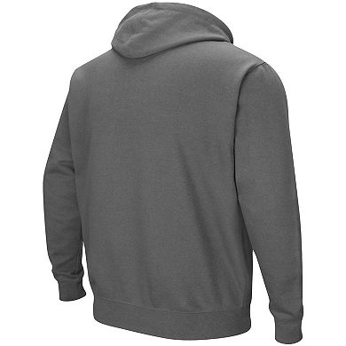 Men's Colosseum Charcoal Clemson Tigers Big & Tall Arch & Logo 2.0 Pullover Hoodie
