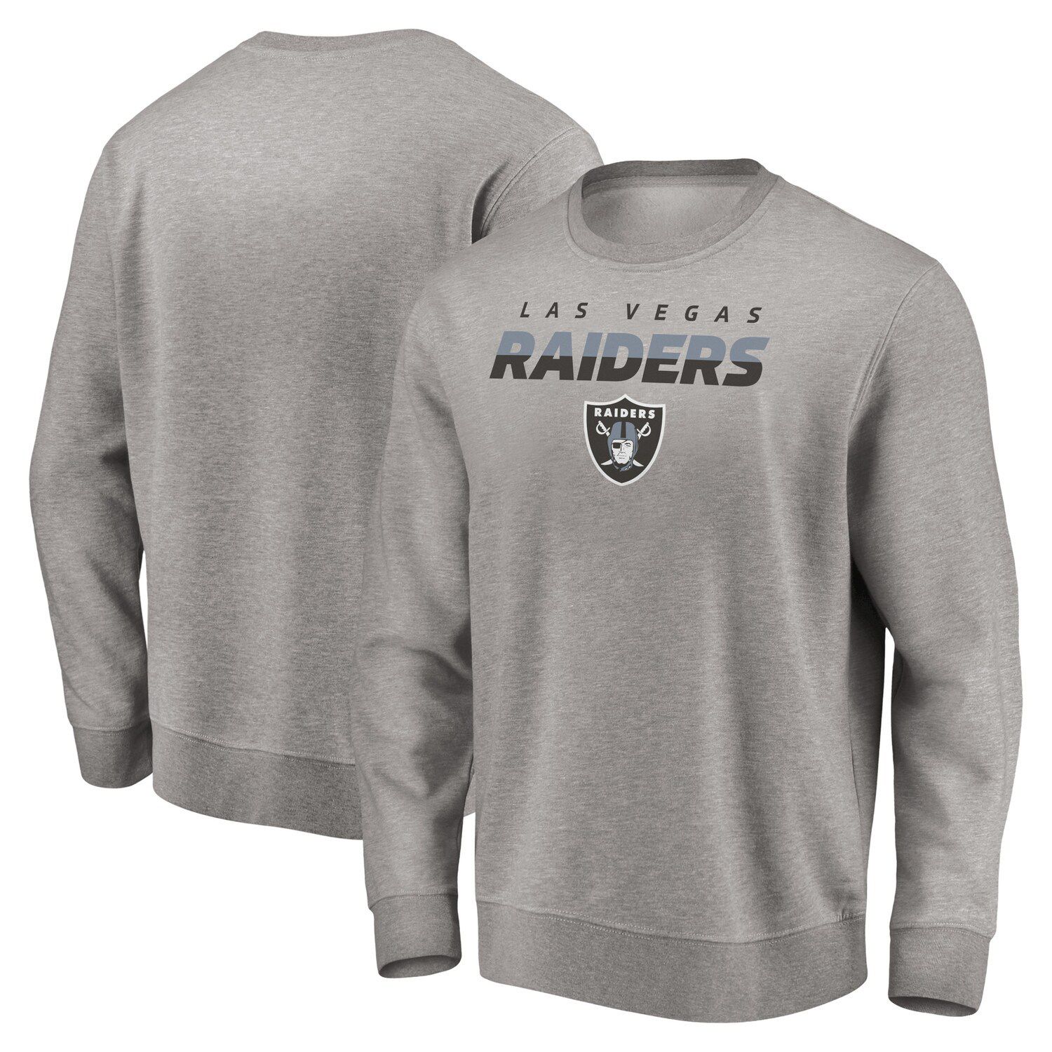 Men's New Era Black/Silver Las Vegas Raiders Big & Tall Current Team Colorblock Fleece Raglan Pullover Hoodie