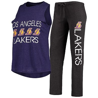 Women's Concepts Sport Black/Purple Los Angeles Lakers Tank Top & Pants Sleep Set
