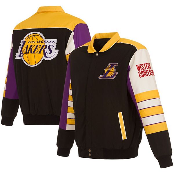 Men's JH Design Black Los Angeles Lakers Stripe Colorblock Nylon ...