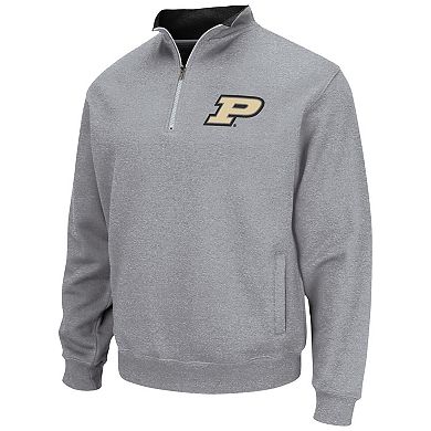 Men's Colosseum Heathered Gray Purdue Boilermakers Tortugas Team Logo Quarter-Zip Jacket