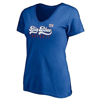 Women's Fanatics Branded Royal New York Giants Hometown Collection Wildcat V-Neck T-Shirt