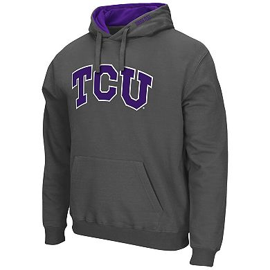 Men's Colosseum Charcoal TCU Horned Frogs Arch & Logo 3.0 Pullover Hoodie