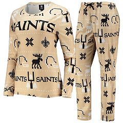 Lids New Orleans Saints Youth Logo Allover Print Long Sleeve T-Shirt &  Pants Holiday Pajamas Sleep Set - Vegas Gold