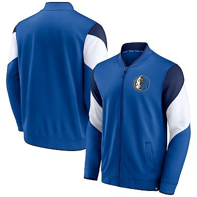Men's Fanatics Branded Blue/Navy Dallas Mavericks League Best Performance Full-Zip Jacket