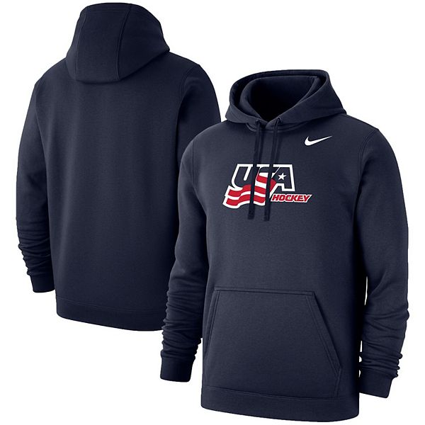 Men's Nike Navy USA Hockey Club Fleece Pullover Hoodie