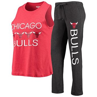 Women's Concepts Sport Heathered Red/Heathered Black Chicago Bulls Tank Top & Pants Sleep Set