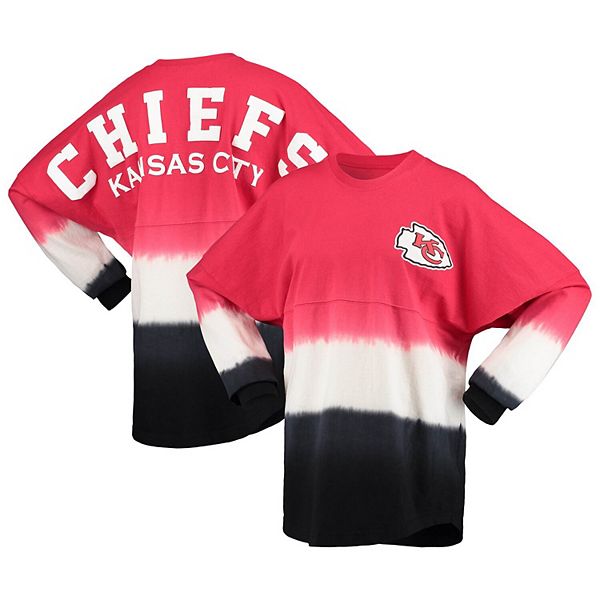 Women's Fanatics Branded Red/White Kansas City Chiefs Ombre Long Sleeve T- Shirt