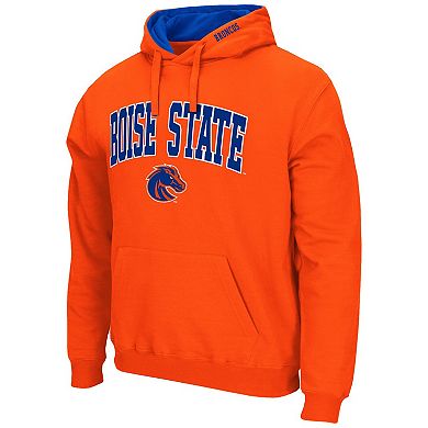 Men's Colosseum Orange Boise State Broncos Arch & Logo 3.0 Pullover Hoodie