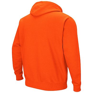 Men's Colosseum Orange Boise State Broncos Arch & Logo 3.0 Pullover Hoodie