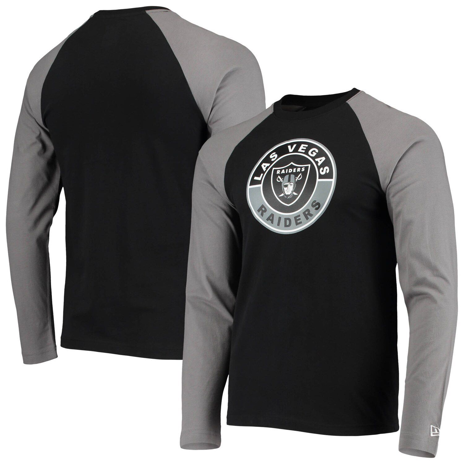 Las Vegas Raiders Nike Historic Raglan Crew Performance Sweater -  Silver/Black