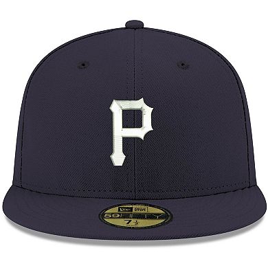 Men's New Era Navy Pittsburgh Pirates White Logo 59FIFTY Fitted Hat