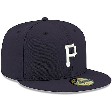 Men's New Era Navy Pittsburgh Pirates White Logo 59FIFTY Fitted Hat
