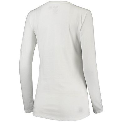 Women's Concepts Sport White/Red Washington Nationals Flagship Long Sleeve V-Neck T-Shirt & Pants Sleep Set
