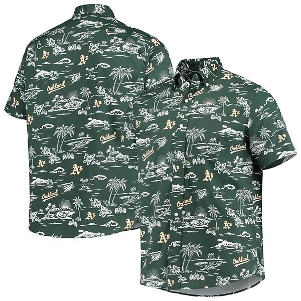 Men's Reyn Spooner Green Oakland Athletics Performance Polo Size: Medium