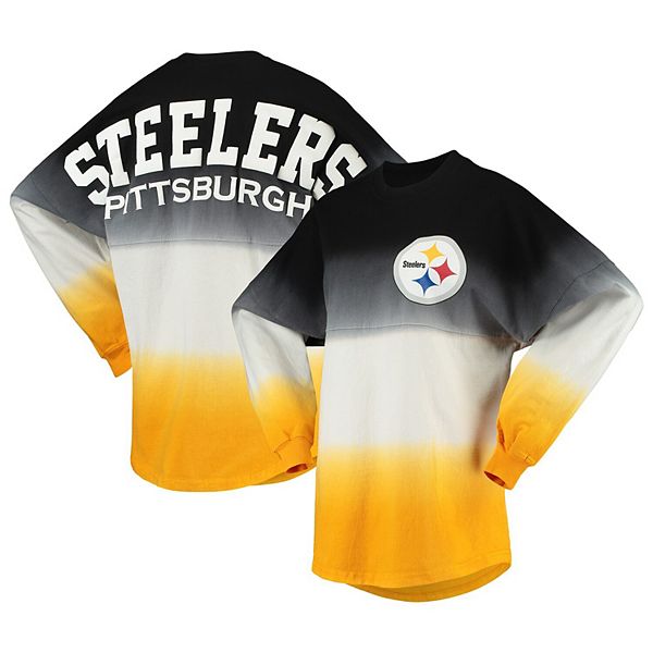 Women's Fanatics Branded Black/White Pittsburgh Steelers Ombre Long
