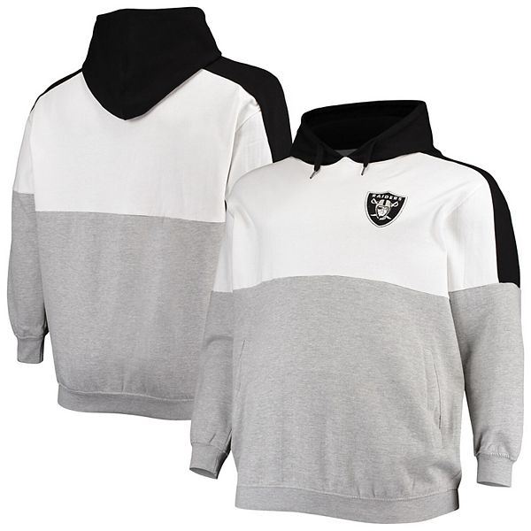 Profile Men's Black/White Las Vegas Raiders Big & Tall Pullover Hoodie