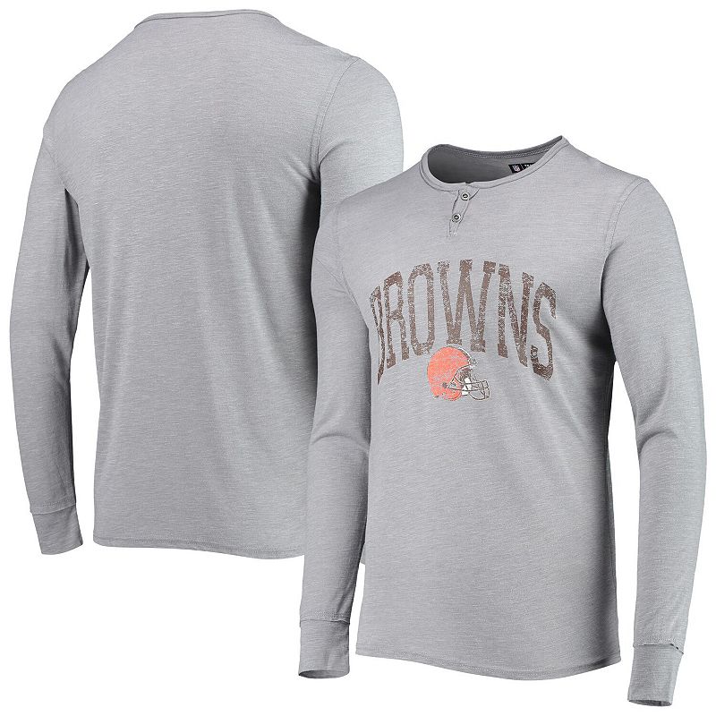 Mens Concepts Sport Gray Cleveland Browns Takeaway Henley Long Sleeve Slee