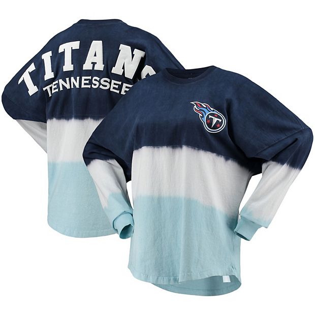 Women's Fanatics Branded Navy/Light Blue Tennessee Titans Ombre Long Sleeve  T-Shirt