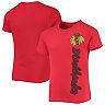 Girls Youth Red Chicago Blackhawks Chenille Script T-Shirt