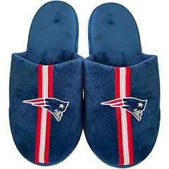 Pair of New England Patriots Big Logo Stripe Slide Slippers House shoes STP18 