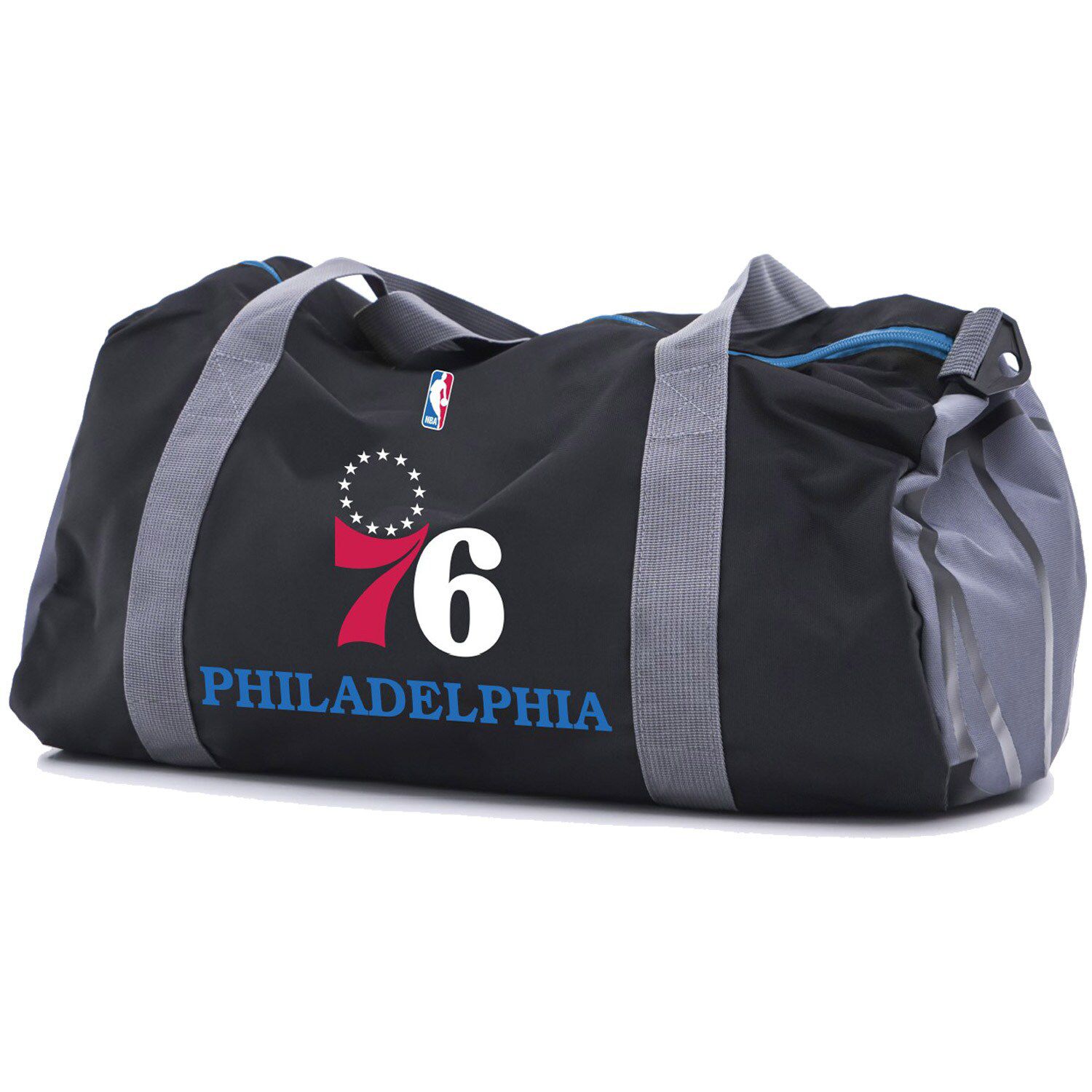 Mitchell & Ness Philadelphia 76ers Satin Duffel Bag Black