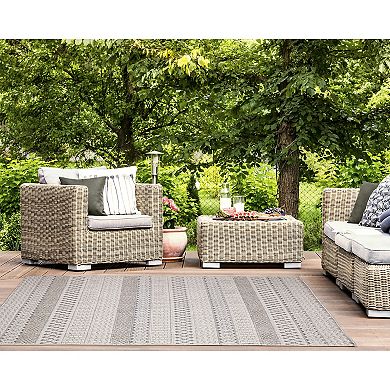 Liora Manne Dunes Geo Stripe Indoor/Outdoor Rug