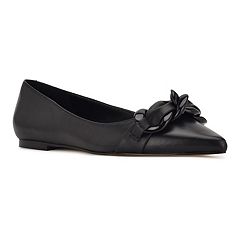 Black Size 10.0 Nine West Womens Suziella Fabric Pointed Toe Ballet Flats