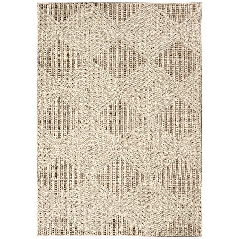 Liora Manne Dunes Modern Diamond Indoor/Outdoor Rug, Brown, 7.5X11 Ft