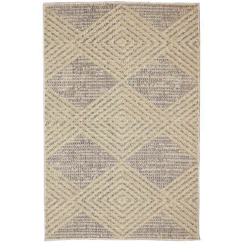 Liora Manne Dunes Modern Diamond Indoor/Outdoor Rug, Brown, 5X7 Ft