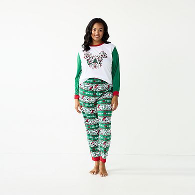 Disney's Mickey Mouse Plus Size Jammies For Your Families® "Holiday Party Mickey" Pajama Set