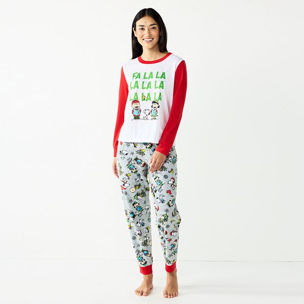 Women s Jammies For Your Families Peanuts Fa La La Pajama Set