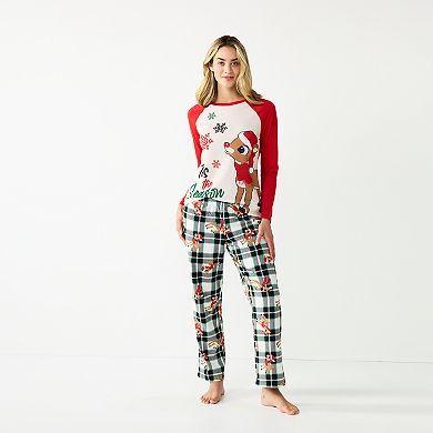 Mollie Allover Reindeer Print Pajama Set